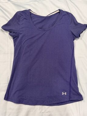 Under Armour Purple Striped Performance Short Sleeve Tee